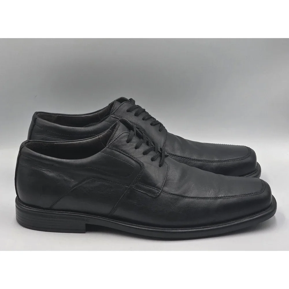 Johnston & Murphy J&M Flex Sheepskin Mens 11.5M Black Leather Oxford Shoes